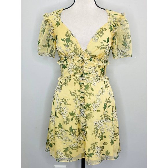 Keepsake the Label Foral Ruffled Mini Dress Womens XS Twee Flirty Spring Femme - Picture 2 of 12